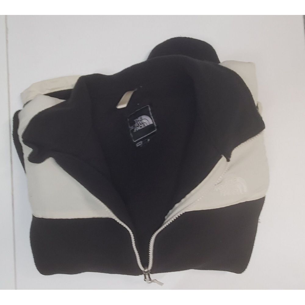 The North Face Women's Fleece Two Tone Jacket Black & Cream Size Medium Full Zip - Picture 4 of 6